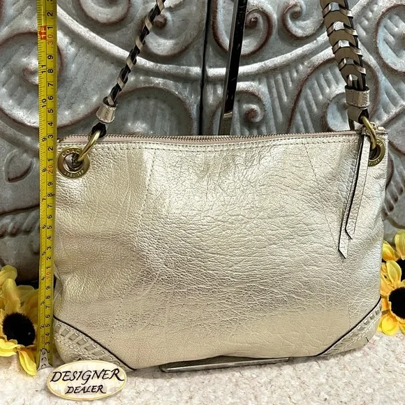 COACH Poppy Metallic Leather Whipstitch Hippie 19014 NWT + Wristlet RARE! - Picture 8 of 13